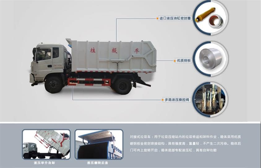 东风15方对接式垃圾车整车结构一览 东风15方对接式垃圾车整车结构一览